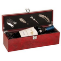 Burlwood High Gloss Finish Single Wine Box with Tools